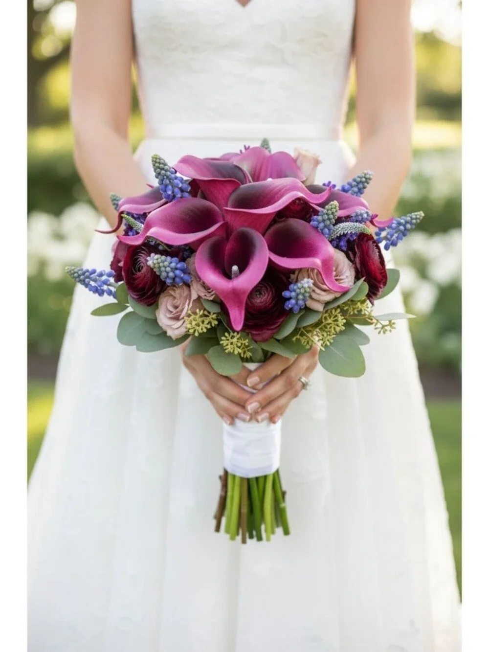 Calla Lily Bundle Real Touch Faux Flowers Plum Purple
